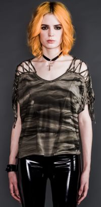 I'm not crazy about this fabric, but I've been wanting to make a lace-up shoulder top like this for a while.