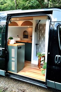 Los Angeles natives Deanna and James Dunn's quarantine project was a bit more ambitious. The couple utilized the past two months to renovate a basic sprinter van into a fully equipped tiny home on wheels, and the results are incredible. #vanmakeover #camper #diy #interiors #conversion #bhg