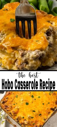 This Hobo Casserole recipe is full of ground beef, potatoes and so much more. It's easy to make so it's perfect for weeknight dinners. It's also big on flavor and budget-friendly too! Perfect for busy families any day of the week! I stumbled upon this recipe in my recipe box the other day. It's an old family favorite which my Grandma called Beef Supreme and my mom always called it Hobo Casserole. I'm so glad I found it again!