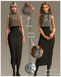 This sims 4 fall/winter inspired collection includes - Coat(Alpha & Maxis Match), Dress&Vest(Alpha & Maxis Match), Leather Gloves and Leather Boots Early Access - 28/11