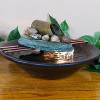 Sunnydaze Soothing Balance Slate Tabletop Water Fountain with LED