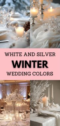 Create a magical celebration with white and silver winter wedding colors. Perfect for elegant decor, timeless themes, and sophisticated details. Plan your dream wedding with stylish ideas for urban chic or vintage vibes. Save your favorite looks, find decor tips, and craft a celebration to remember. Click now for inspiration and start planning your perfect winter wedding today.