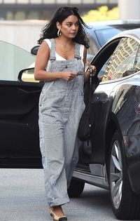 jumpsuit,stripes,striped pants,vanessa hudgens,celebrity,top