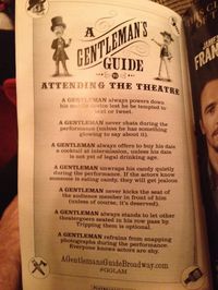 This was in the playbill for A Gentleman's Guide to Love and Murder on Broadway!