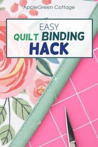 See how to finish binding on a quilt - the easy way! This sewing hack shows you how to finish quilt binding without measuring. It's a good sewing hack to know if you want a quick binding finish. Must-see quilt binding trick!