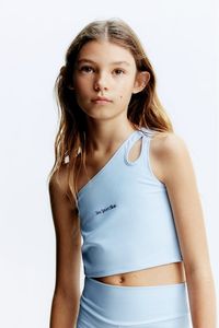 ASYMMETRIC TOP WITH SLOGAN - Sky blue | ZARA New Zealand