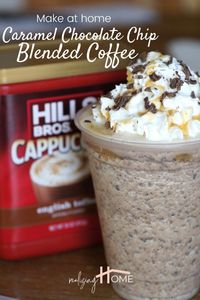 Call it a frappé. Call it a frappuccino. You can easily make it at home, saving money and time with this blended coffee recipe. Hills Bros. Cappuccino Mix, chocolate chips, milk and crushed ice mix together with a stick blender for a wonderful summer time coffee treat. Better than a chocolate shake.