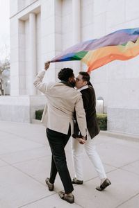 Wedding with pride flag | Image by J Olson Weddings