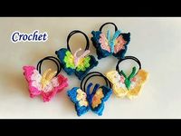 crochet Butterfly hair Tie - YouTube