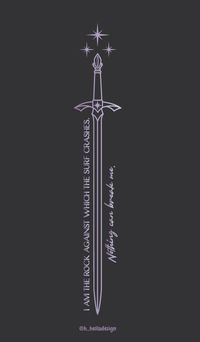 For every Nesta out there! This design, featuring a finely illustrated sword and the empowering quote "I am the rock against which the surf crashes. Nothing can break me," serves as a statement piece for apparel, accessories, or prints. Perfect for those who loved A Court of Silver Flames, and find strength through Nesta Archeron. 🗡️✨ #FantasyArt #SilverFlames #NestaArcheron #Decor