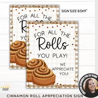 "Put an even sweeter touch on your already sweet gift! If you want to say thanks to those hardworking people you know, our printable Cinnamon Roll appreciation sign is the perfect thing! If you're short on time and need some help with your gift-giving, you've come to the right place!! Easy to purchase, download, and print, these tags will put a smile on the recipient's face and make your gift stand out from the rest. I mean, who doesn't love cinnamon rolls as a gift?!? This printable sign works great for: ❤️️Appreciation Gifts ❤️️Bakery Cinnamon Rolls ❤️️Homemade Cinnamon Rolls ❤️️Gift Baskets ❤️️And more! Welcome to my Etsy Store! I'm Sarah, nice to meet you!! My gift to you for stopping by my Etsy shop ⬇️ ✨GET 25% OFF✨ your purchase when you sign-up at this link: http://bit.ly/3ZrrkKz (c