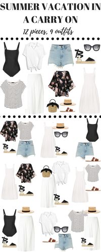 Here are cute summer outfits ideas to show you how you can pack your summer vacation outfits in a carry on!