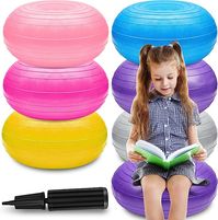 The package comes 6 pieces flexible seating designed with donut shape and 6 colors, pink, light pink, gray, purple, blue, yellow. These exercise balls for kids are designed to help promote continuous muscle contraction, which facilitates the development and growth of children; Can effectively help improve the attention and alertness of children or adults.