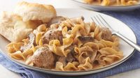 You’ll be shocked this flavorful, one-pot meatball stroganoff for two calls for so few ingredients.