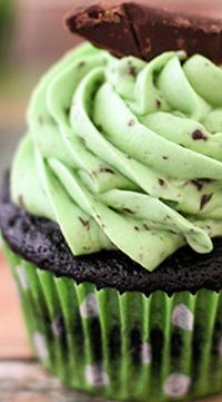 Chocolate Chip Mint Cupcakes Recipe ~ so simple to make yet are packed full of flavor with a moist chocolate cake topped with a whipped mint buttercream.