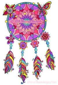 Dreamcatcher coloring page from Thaneeya McArdle's Hipster Coloring Book