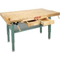 Heavy-Duty Oak Workbench with Steel Legs | Grizzly Industrial