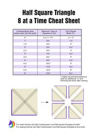 Half Square Triangles (8 at a Time) Math - Mythic Seam