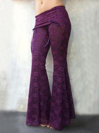 Sku CY-!53567 Material Polyester , Dacron Style Flared Pants Feature Solid Occasion Going out , Vintage Seasons Spring , Summer , Autumn , Winter Type Casual Pants Bottoms Color PURPLE Size S,M,L,XL Size Chart: Please consult the size chart we provide for this item's measurements to help you decide which size to buy. Please note: There may be 1-3cm differ due to manual measurement. INCH Waist Length S 25.20 40.55 M 26.77 40.94 L 28.35 41.34 XL 29.92 41.73