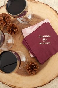 Whether your wedding is in the fall or winter or you need a stylish napkin for your Thanksgiving dinner, these custom napkins are the detail that will make your guests be in awe.