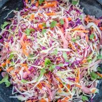 Smoked Pickled Onion Coleslaw -- Mayo Free, Allergy Free, Vegan