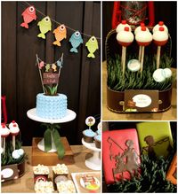 Gone Fishing themed birthday party via Kara's Party Ideas KarasPartyIdeas.com | Cupcakes, favors, recipes, desserts, and more! #fishingparty...