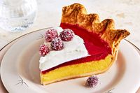 Orange Chess Pie With Cranberry Gelée