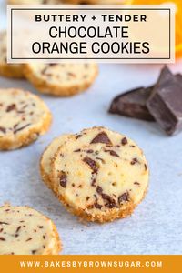 These buttery melt-in-your-mouth Chocolate Orange Cookies are perfect any time of the year. They're made with fresh orange zest, chunks of bittersweet chocolate and plenty of butter. Get the recipe at Bakes by Brown Sugar