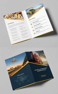 Logistic Bi-Fold Brochure Template PSD