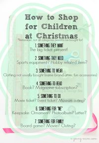 Easy way to keep things simple when shopping for children this Christmas!