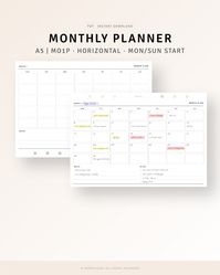 Monthly Calendar Overview Sheet, Digital Download, A5 Discbound Refills, Simple Monthly Planner Pages with To do list, Horizontal Layout Monthly Downloadable Planner, Monday Sunday Start  [💡MonthlyJoy's Checkpoint!] 𝑴𝒐𝒏𝒕𝒉𝒍𝒚 𝑷𝒍𝒂𝒏𝒏𝒆𝒓 𝑨5 𝑷𝒍𝒂𝒏𝒏𝒆𝒓 𝑰𝒏𝒔𝒆𝒓𝒕𝒔 𝑷𝒓𝒊𝒏𝒕𝒂𝒃𝒍𝒆. These printable A5 insert features can be seen monthly on only one page!  · Horizontal & Monday, Sunday Start Included · Calendar, Month | Notes, To-do list  [📏SIZE] A5 (148 x 210 mm/ 5.82 x 8.27 inches)