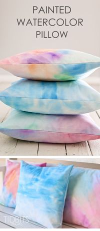 How to Make a Painted Watercolor Pillow with an Envelope Closure - Tidbits