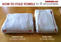 How To Fold Towels To Fit Any Space - The Narrow Fold and Deep Fold explained with easy to follow pics!