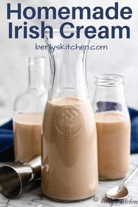 With our homemade Irish cream recipe you can make homemade Bailey's anytime you want! All you need is a few ingredients and a blender. #berlyskitchen