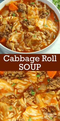 Cabbage Roll Soup recipe is a delicious dinner recipe that will warm your belly on a cold and crisp fall day. This unstuffed cabbage soup is one of the BEST soup recipes that we have ever made and very easy to make!