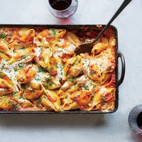 Pork-and-Ricotta-Stuffed Jumbo Shells  | These best-ever stuffed shells have a filling that’s both meaty and cheesy. Get the recipe at Food & Wine.