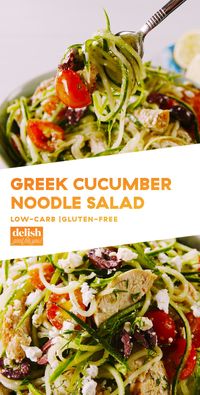 Greek cucumber noodle salad