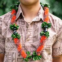 From afar, our cigar lei is eye-catching and a sunny pop of color. Look even closer, and you'll be able to see the hundreds of cigar flowers that are sewn together to create it — a stunning display of craftsmanship. Cigar lei are remarkably durable, too. (Colors vary by season.)