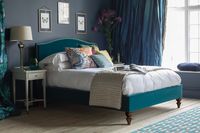 The Richmond bed by And So To Bed in deliciously rich teal velvet, lifte d with Missoni Home cushions.