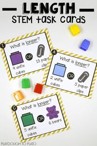 Free Linear Measurement Task Cards. Perfect activity for a STEM box or math center!