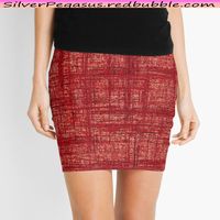 Shop for Textured Tweed Brick Red Mini Skirt by © SilverPegasus / Embrace timeless elegance with this stylish burgundy mini skirt, featruring a minimal woven fabric texture in dark red and beige. Pair it with a tucked-in blouse or a cozy sweater for a versatile look that transitions effortlessly from day to night. Add some tights and ballerina flats or boots for the perfect fall outfit. This skirt is stretchy, comfortable and moves with you. The ideal blend of elegance and style. Shop today!