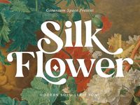 Elegant and sophisticated, this modern feminine font is adorned with delicate silk-inspired floral details, perfect for adding a touch of luxury to your designs.. #Fonts #Alphabet #free 