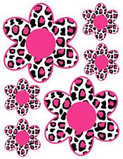 Hot Pink Leopard Flowers wall decals for teen girls and baby nursery decor. Bright, bold colors #decampstudios