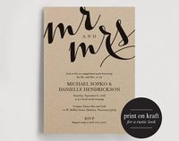 Engagement Party Invitation, Engagement Dinner Printable Wedding Invitation from Bliss Paper Boutique