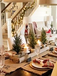 Traditional Christmas. Farmhouse Christmas. Christmas tablescape.