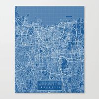 Buy Jakarta City Map of Indonesia - Blueprint Canvas Print by deMAP Studio. Worldwide shipping available at Society6.com. Just one of millions of high quality products available.