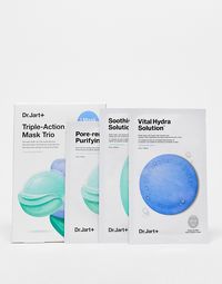 Face + Body by Dr.Jart+ Friday night, sorted Includes three single-use face masks Purifying mud mask helps to control excess oil, decongest skin and refine the look of pores Soothing hydra solution mask aims to deliver soothing moisture and leave skin looking calm Vital hydra solution mask works to instantly plump skin with replenishing moisture Product is non-returnable for hygiene reasons