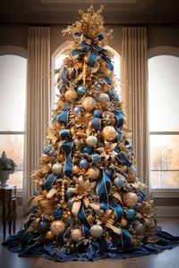 Elevate Your Holidays: Embracing the Blue, White, and Gold Christmas Tree Trend – A Sparkly Life for Me