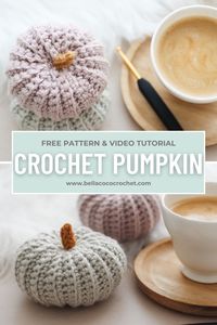 Learn how to crochet an autumn pumpkin with my free step-by-step pattern and video tutorial. This beginner friendly pattern can be easily adapted so you can make them in multiple sizes, simply change your yarn weight and hook size to make these autumn pumpkins bigger or smaller.