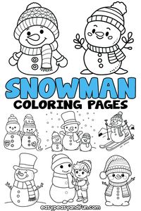 Printable Snowman Coloring Pages - Lots of Free Sheets - Easy Peasy and Fun